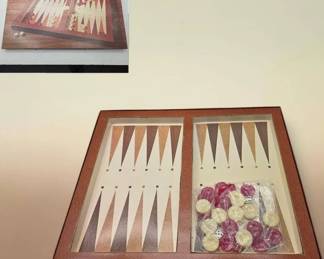 Vintage 1977 E.S. Lowe BACKGAMMON Set Milton Bradley