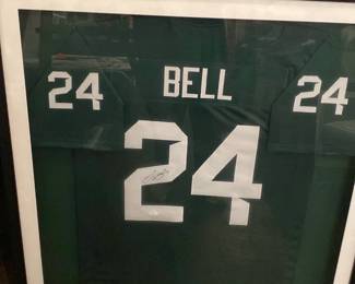 Signed Football Jersey #24 Bell Framed