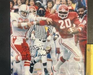 Signed Billy Sims 78 Heisman Photo