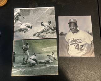Jackie Robinson Dodgers Photos Set of 3
