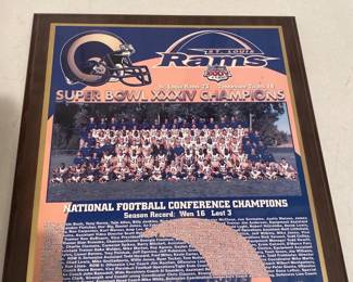 St Louis Rams Super Bowl XXXIV Plaque