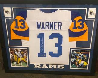 Signed Warner Rams Football Jersey