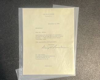 Dwight D. Eisenhower Signed Letter + photo
