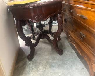 Marble inset parlor table