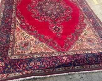 Room size semi-antique Tabriz carpet