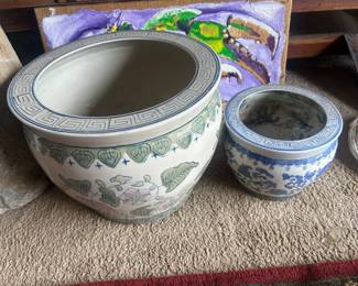 Two oriental porcelain planters