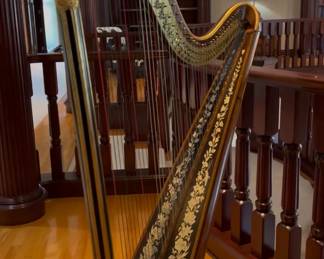 Sebastian Erard (1752 - 1831, France) harp with inlay and gilt decoration