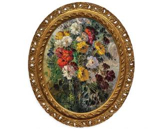 Jose Vives-Atsara, "Flowers",  oil on canvas