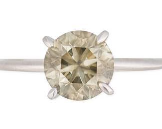 14K Yellow Diamond Solitaire Ring