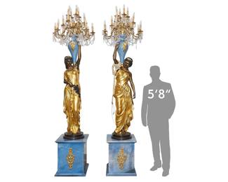 Pair of Ornate Figural Lamps