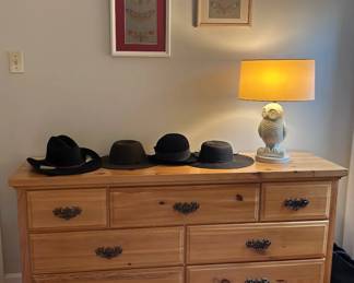 Solid pine dresser, hats not for sale