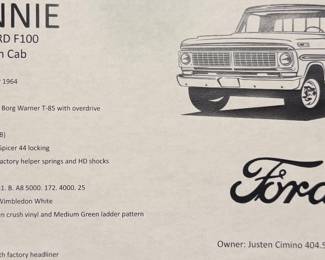 1965 FORD F100.    Runs Good!  Asking: $26,500.   Serious buyers only!