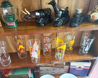 More Avon decanters and 1973 looney toon glasses in perfect condition.