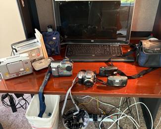 Monitor, key board and cameras.