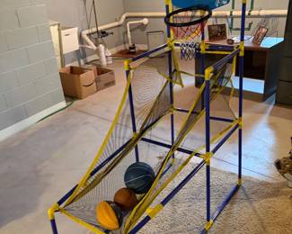 Children’s indoor basketball hoop.