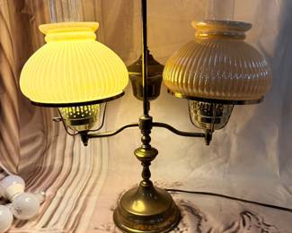 Brass student lamp, one side needs to be rewired