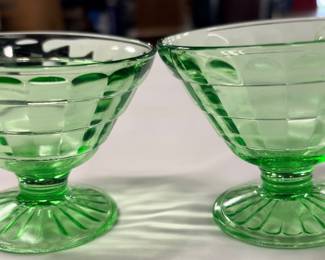 Several pieces of uranium glass