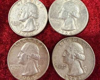 Four silver quarters