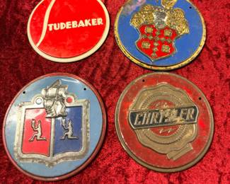 Plymouth, Packard Studebaker and Chrysler. These were given away in Wheaties in the 1950s. They’re about 3 1/2 inches in diameter.
