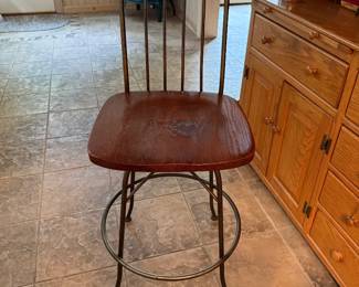Counter stools made of iron and oak, set of four $200 