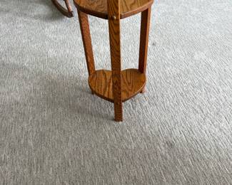Oak heart shaped side table $25