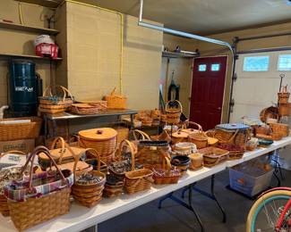 Longaberger baskets, lids, liners, etc. 