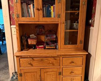 Oak kitchen hutch $250