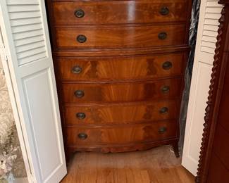 Art Deco mahogany chest of drawers $350