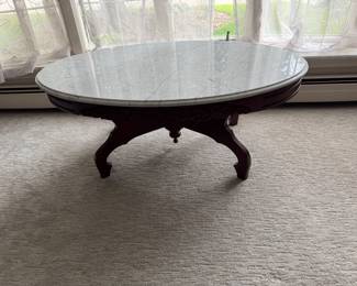 Marble topped Victorian coffee table $25