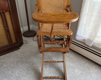 Restored caned Lincoln  highchair $125