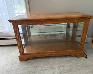 Oak  custom made display cabinet $300