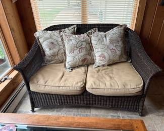 Wicker indoor/outdoor patio loveseat $25