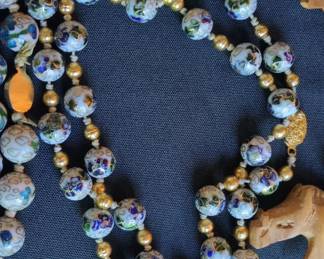 Vintage Chinese Cloisonn Bead Necklace