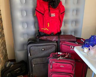 Air mattress, luggage, Marlboro backpack
