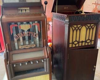 Amazing, cigarette dispenser and Beautiful Victrola