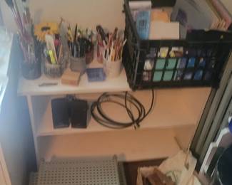 Office Supplies - Pens, pencils, cups, shelves
