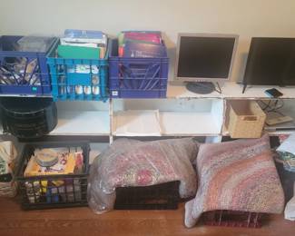 monitors, braided rugs, totes, CDs, CDRs
