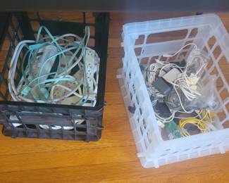 wires, phone chargers