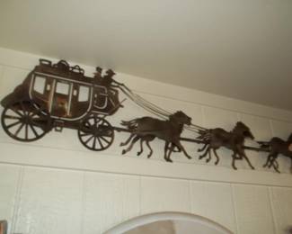  Large Laser cut Metal Art Stagecoach