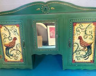 Hand Painted Wall Cabinet