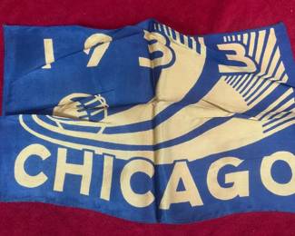 Rare 1933 Chicago Worlds Fair Century of Progress Collectible Scarf