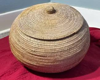 Rattan Lidded Basket