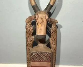 African handcarved antelope mask