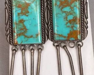 Navajo DL Garcia Signed Clip Earrings