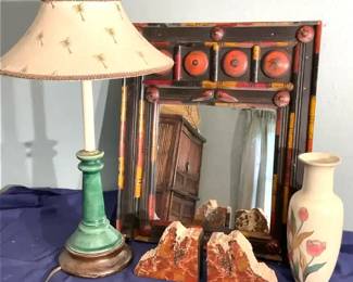 Frederick Cooper Lamp, Assemblage Mirror,