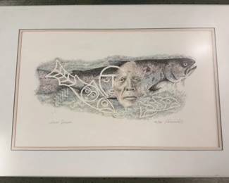 Signed Herdandes Salmon Dream Original Limited Print 