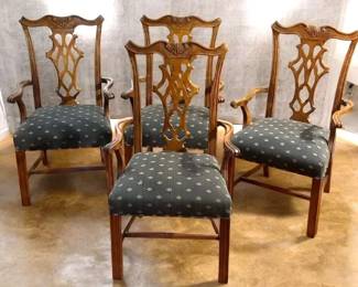 Set of 4 ChippendaleStyle Armchairs
