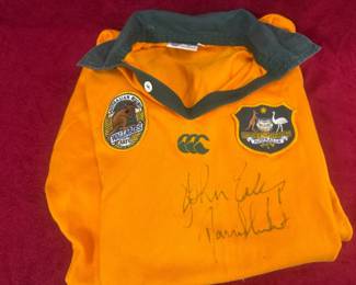 Rare SignedWallabies John Eales and David Campese Signed Australian Rugby Jersey 