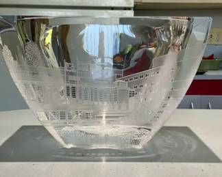 Evanston Hospital Crystal Presentation Bowl 