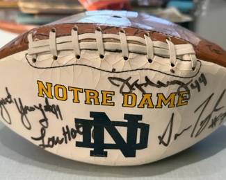 Team Signed Notre Dame Football Including Lou Holtz